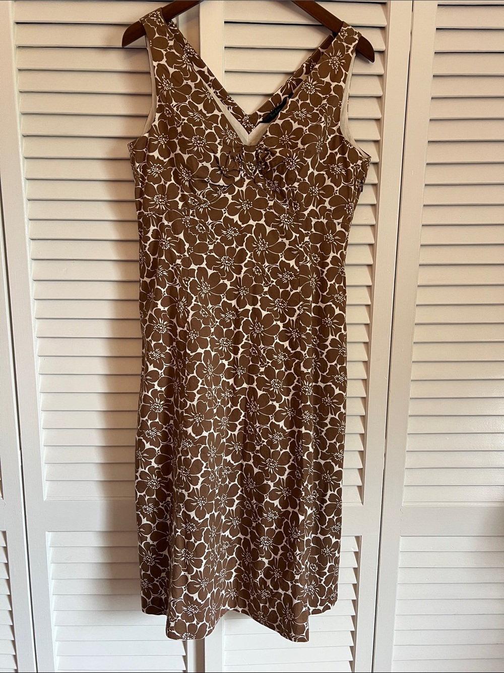 Boden Brown Floral V-Neck Midi Dress